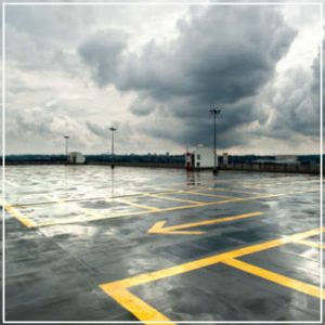 rainy parking lot
