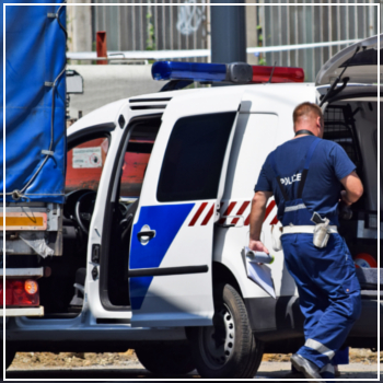 police officer at accident scene